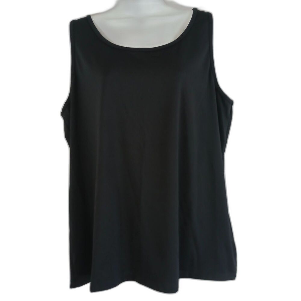 Maggie Barnes Tank Top Black Scoop Neck NWT Sz 1X Mature Office Wear travel